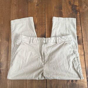 Laura Scott Cropped Khaki Chinos
